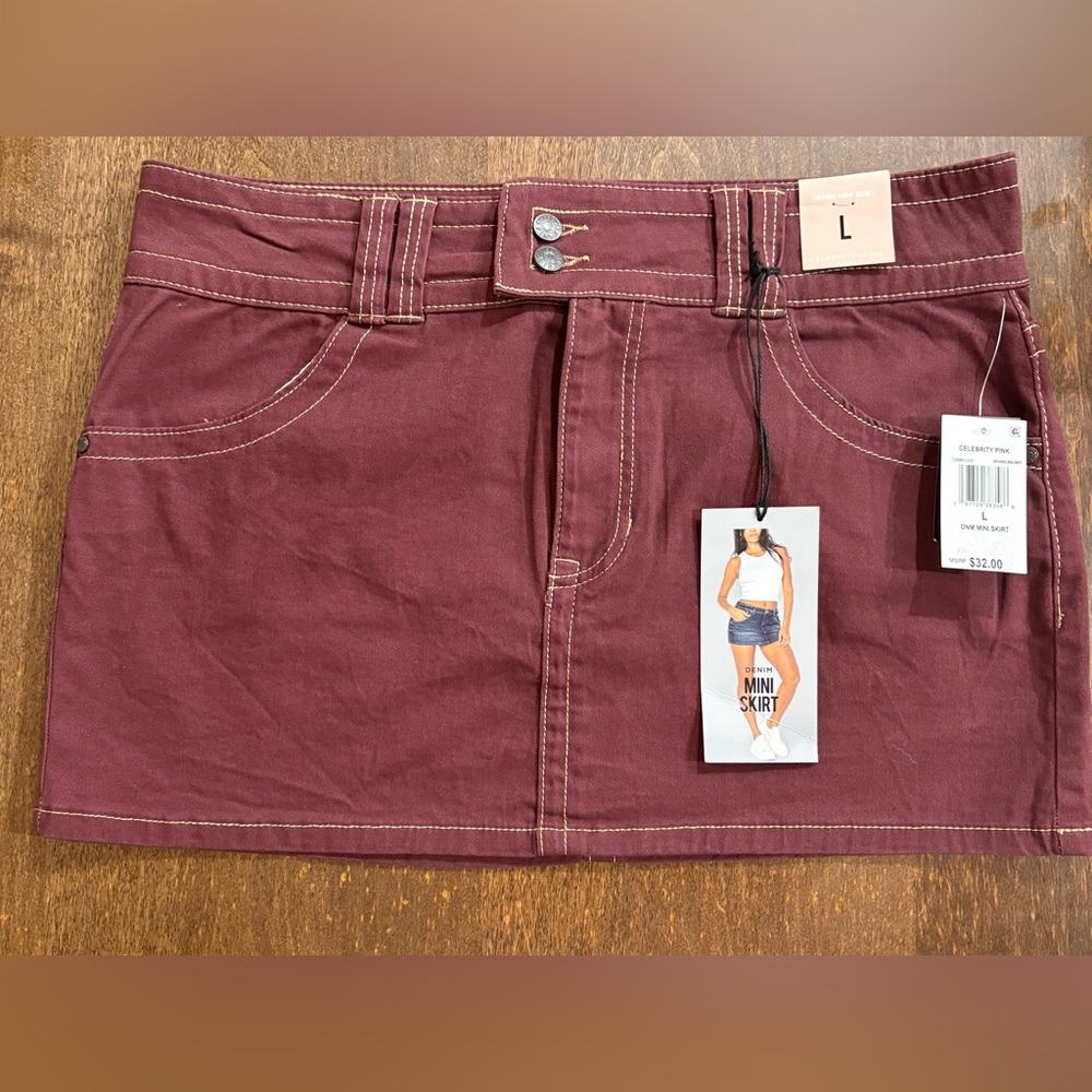 Celebrity Pink Burgundy Mini Skirt